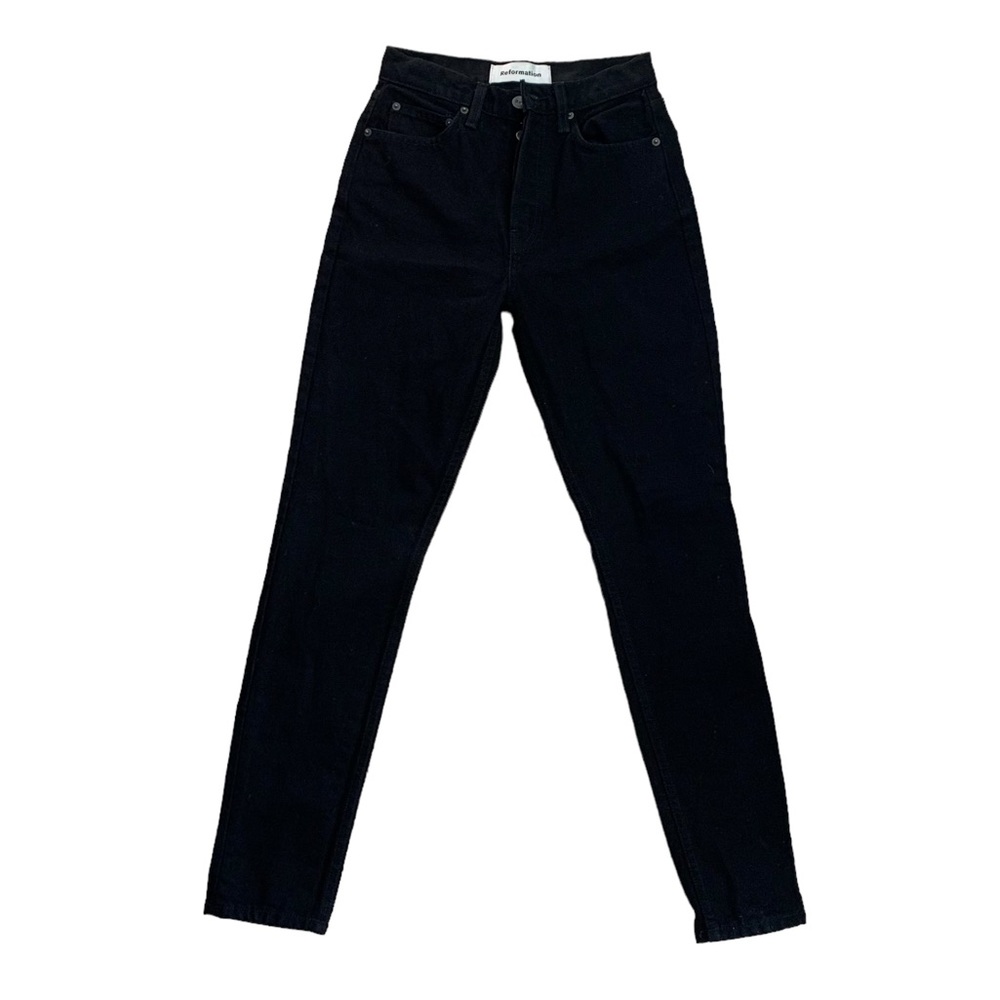 Melissa high rise black skinny leg button fly jeans size 25 but runs very small